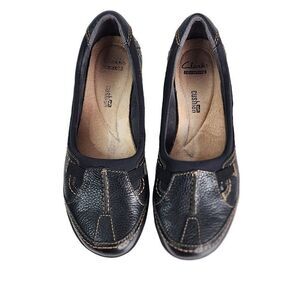 Clark's Black Soft Cushion Leather Slip On Size 7.5 Women's Shoes